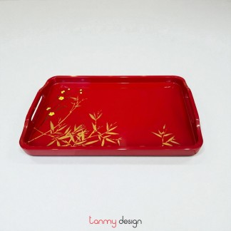 Rectangle lacquer tray hand-painted with flowers 18*28 cm ( different designs )